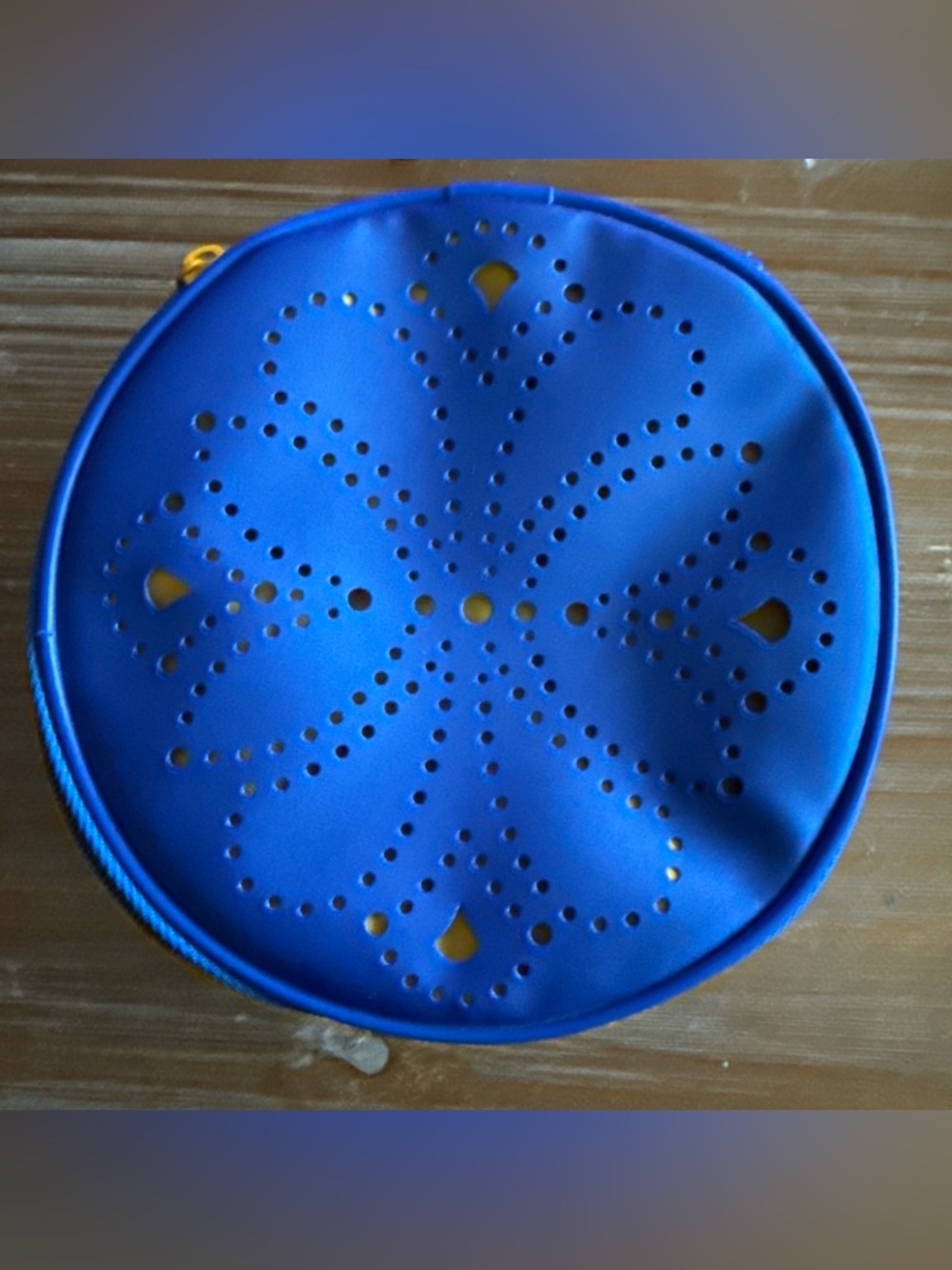 Clinique Round Blue Yellow Travel  Case Zipper Pouch